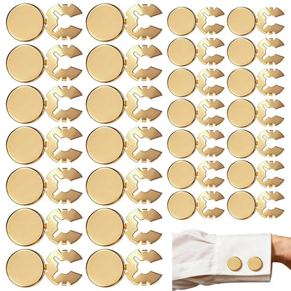 30 PCS Brass Round Cuff Button Covers for Women Men Elegant DIY Small, Gold