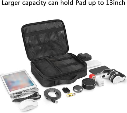 MATEIN Cable Organizer Bag, Large Travel Storage Bag Large, Antique Black