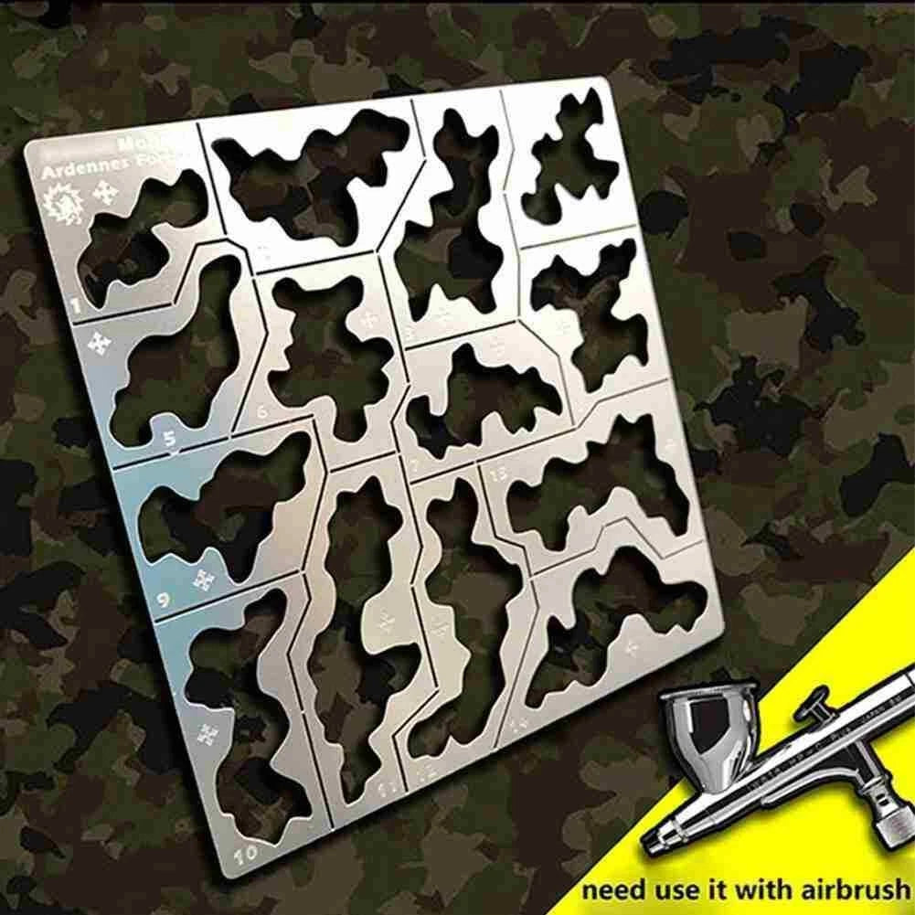 1/35 1/100 Stainless Steel Hollow Forest Camouflage Template Spray Craft Tool