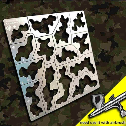 1/35 1/100 Stainless Steel Hollow Forest Camouflage Template Spray Craft Tool