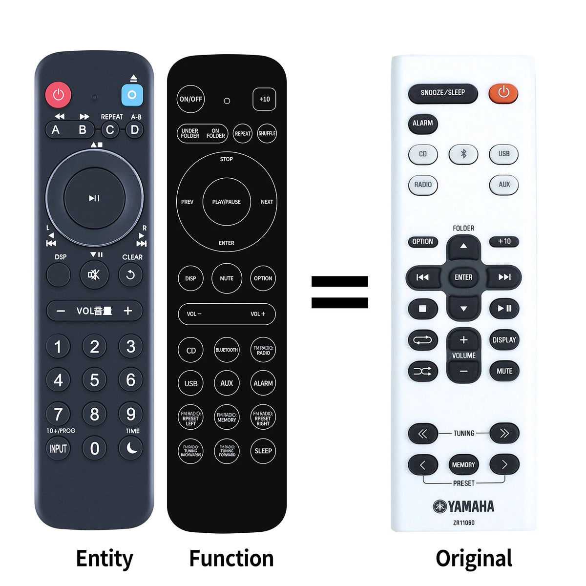 ZR11060 Replacement Remote Control For Yamaha Micro CD System MCR-B043 BL