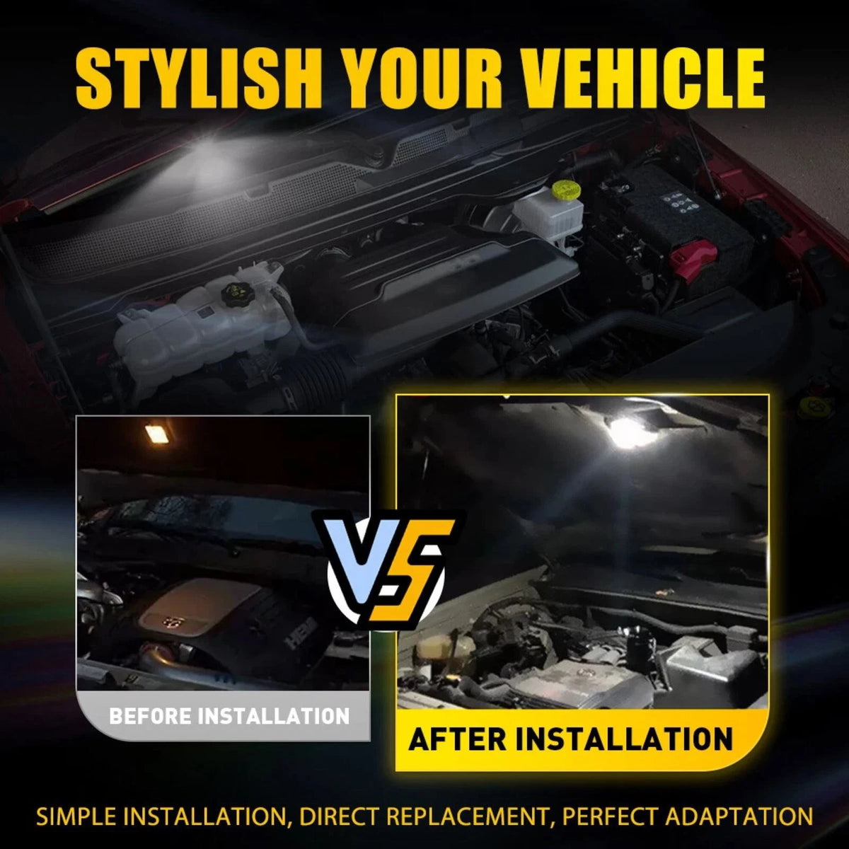 Waterproof Underhood Hood Courtesy LED Light Wiring Harness 2001 For Dodge Neon