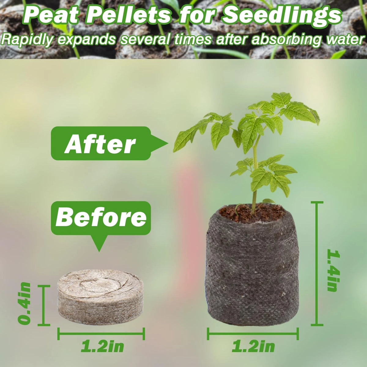 ZeeDix 55Pcs 30mm Seed Starter Pods, Compressed Peat Pellets 30mm, 55pcs