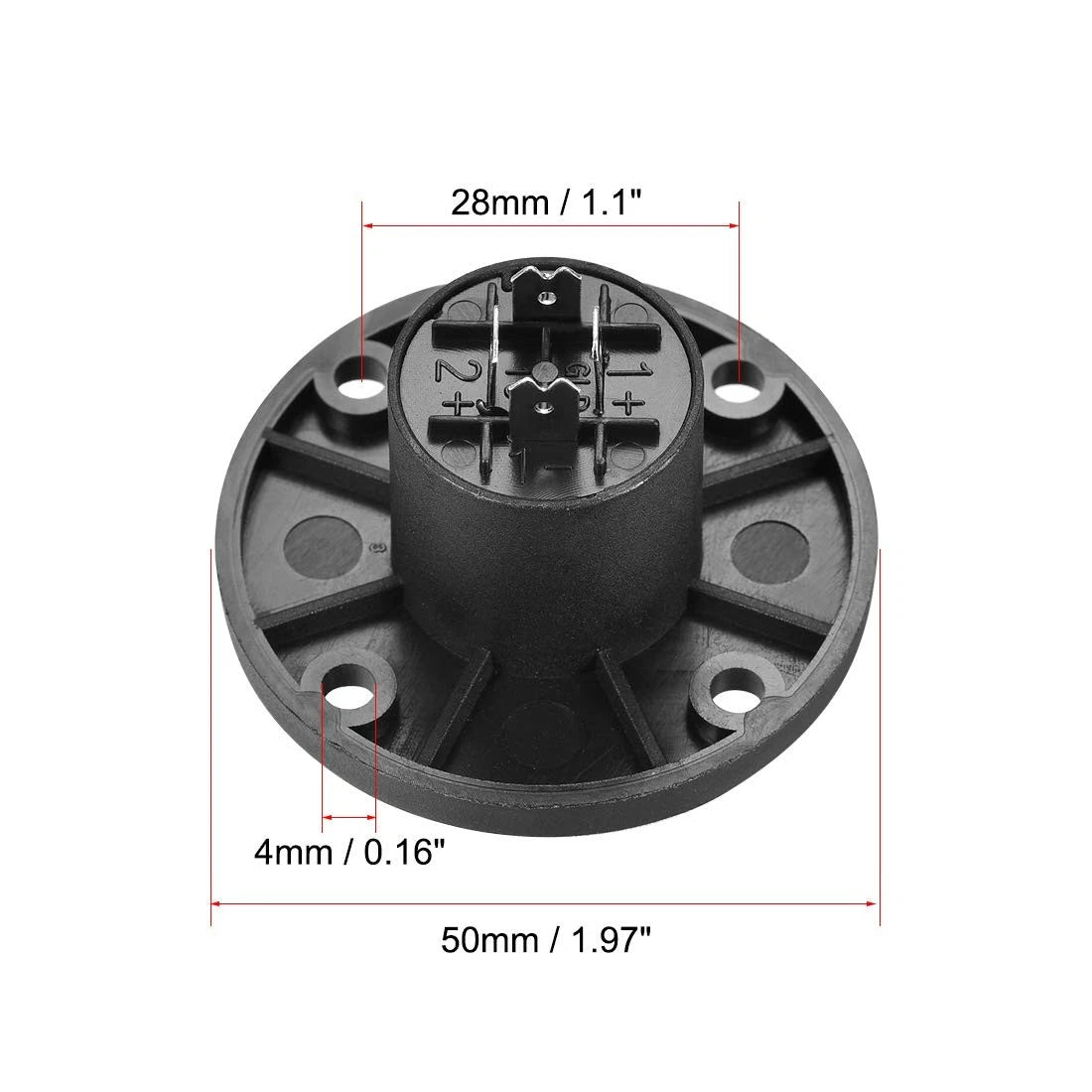 uxcell 4-Pin Speakons Panel Mount Connector,Audio Round Female,2pcs, Black