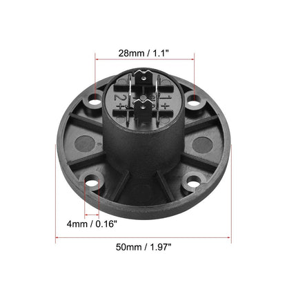 uxcell 4-Pin Speakons Panel Mount Connector,Audio Round Female,2pcs, Black