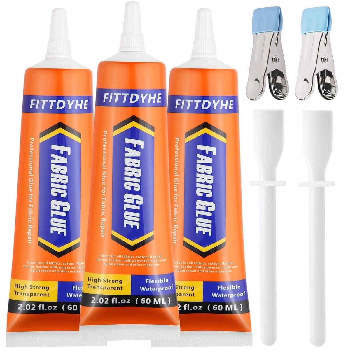 3Pcs Fabric Glue Permanent, 60 ML Washable Clear 3 count, 3 Pack , 60