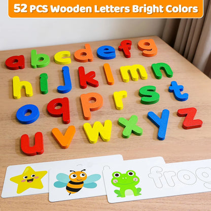 BEESTECH Alphabet ABC Learning Educational Toys for 3 4 5 3" x 5", Brown
