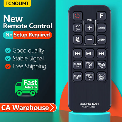 AKB74815331 Remote Control For LG Sound Bar SH2 SH3K SH4 SH4D SHC4 SL4 SPH4B-W