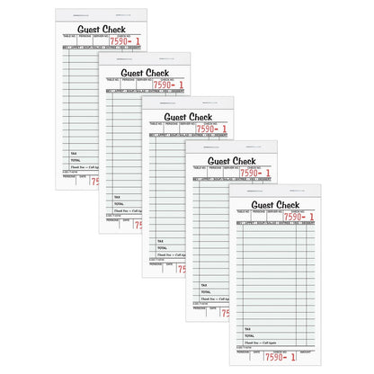 Adams Guest Check Pads, Single Part, Perforated, 3-2/5 x 6-3/4 Inches, White
