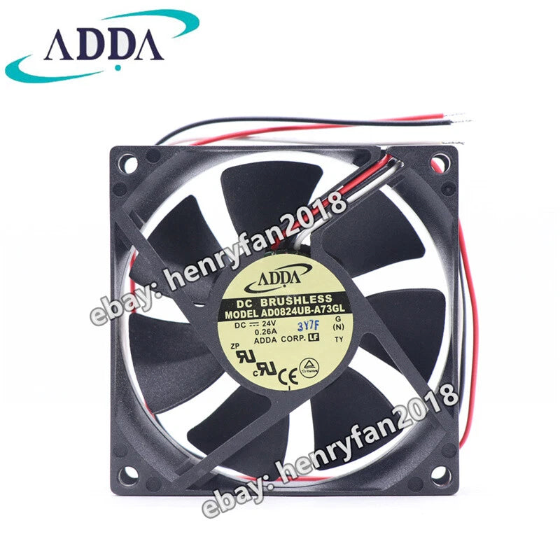 ADDA AD0824UB-A73GL Case Fan DC 24V 0.26A 80*80*25mm 3-wire Axial Cooling Fan