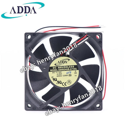 ADDA AD0824UB-A73GL Case Fan DC 24V 0.26A 80*80*25mm 3-wire Axial Cooling Fan