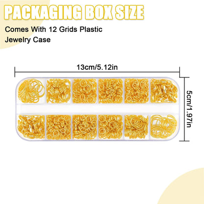 Phinus 1200P Gold Jump Rings, Jewelry Repair Kit with Ring Pliers