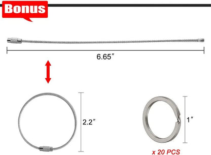 20pcs 2.7" Carabiner Clip Durable Carabeaner Hooks 2.7'', Black
