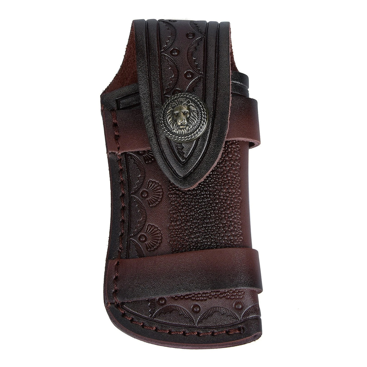 Leather 4'' Folding Knife Holder Sheath Leather Storage Pouch Belt Bag c