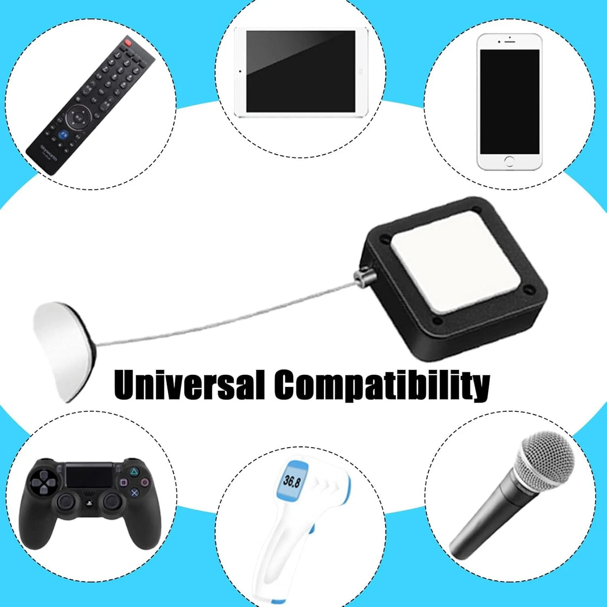 6.5 ft Retractable Remote Control Tether: TV Leash,Safety...