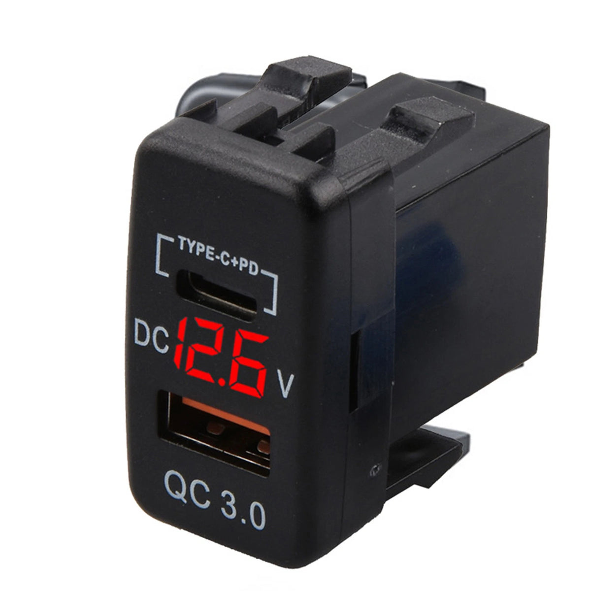 Dual Type C + PD USB QC 3.0 Car Socket Charger 12-24V LED Car Adapter For Toyota