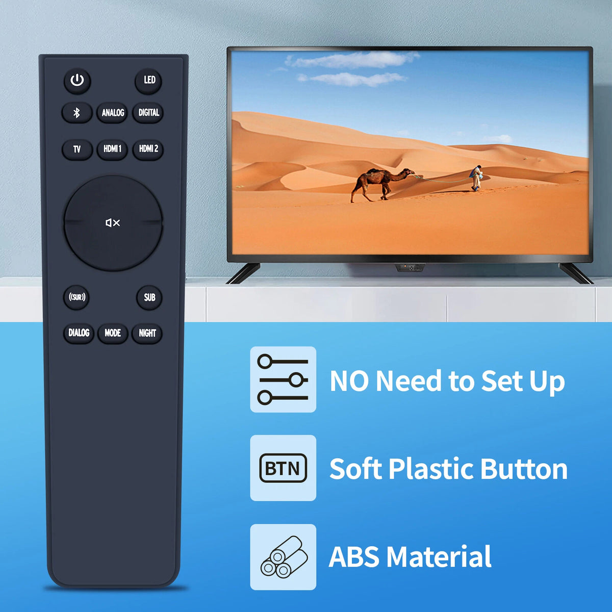 Replacement Remote Control For Klipsch Cinema 600 3.1 Soundbar CINEMA600 -Black
