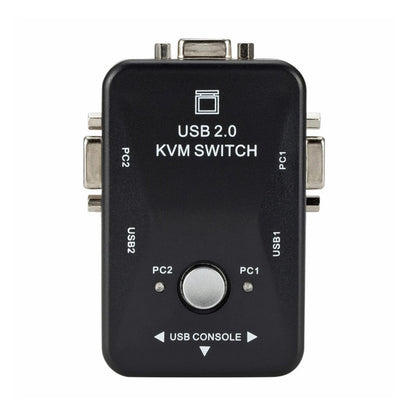 2-Port USB VGA KVM Switch Box For Mouse Keyboard Monitor Sharing 2 Computer PC