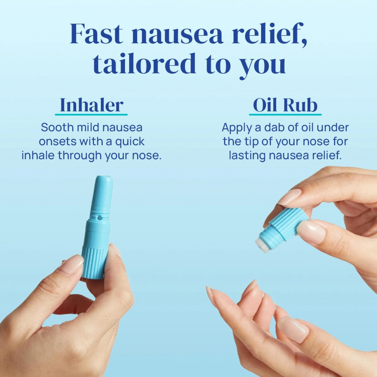 Allclair Nausea Relief Inhaler - Take Control of Motion 2 Inhalers, Blue