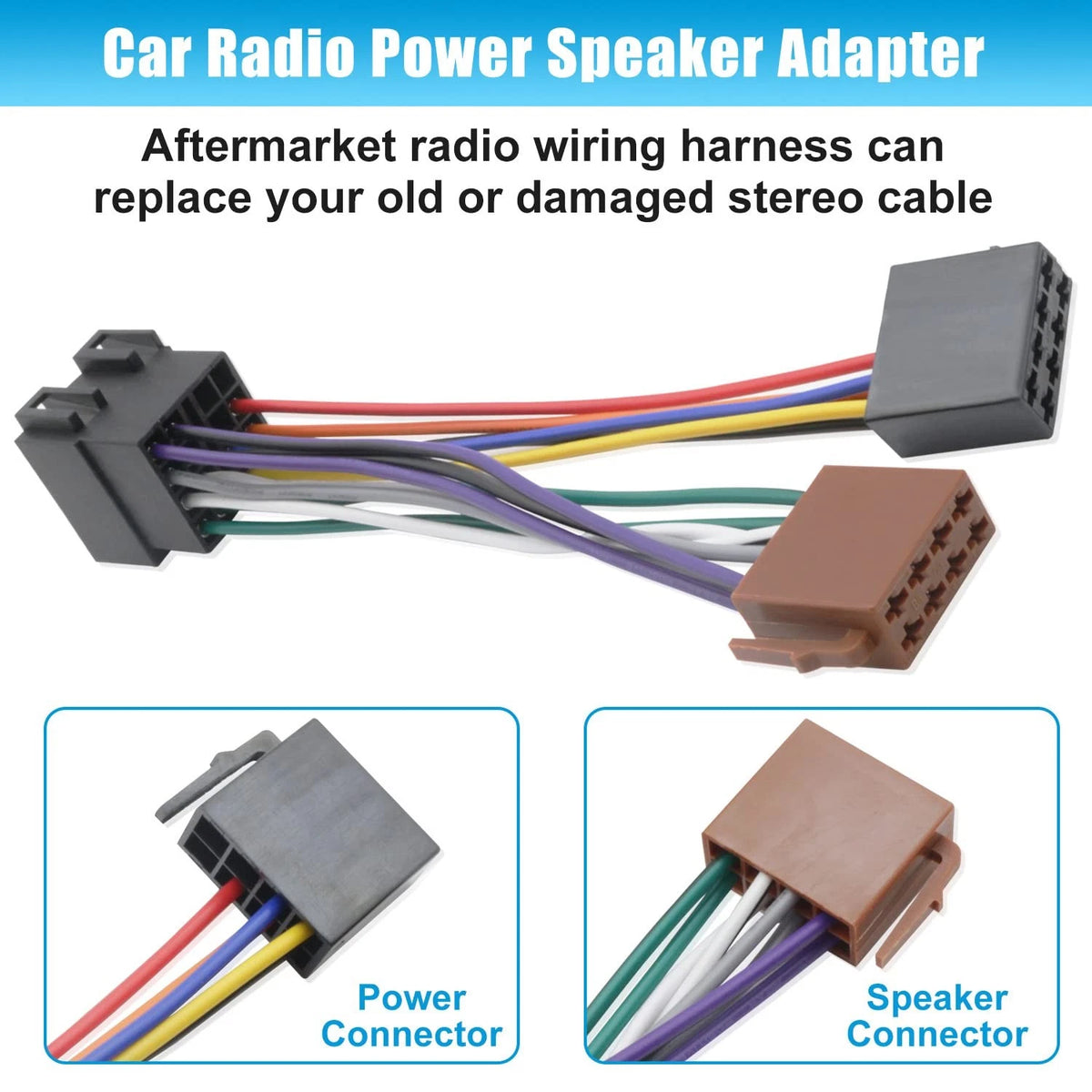Car Radio Connector Replacement for VW Wiring Harness Adapter in Dash...