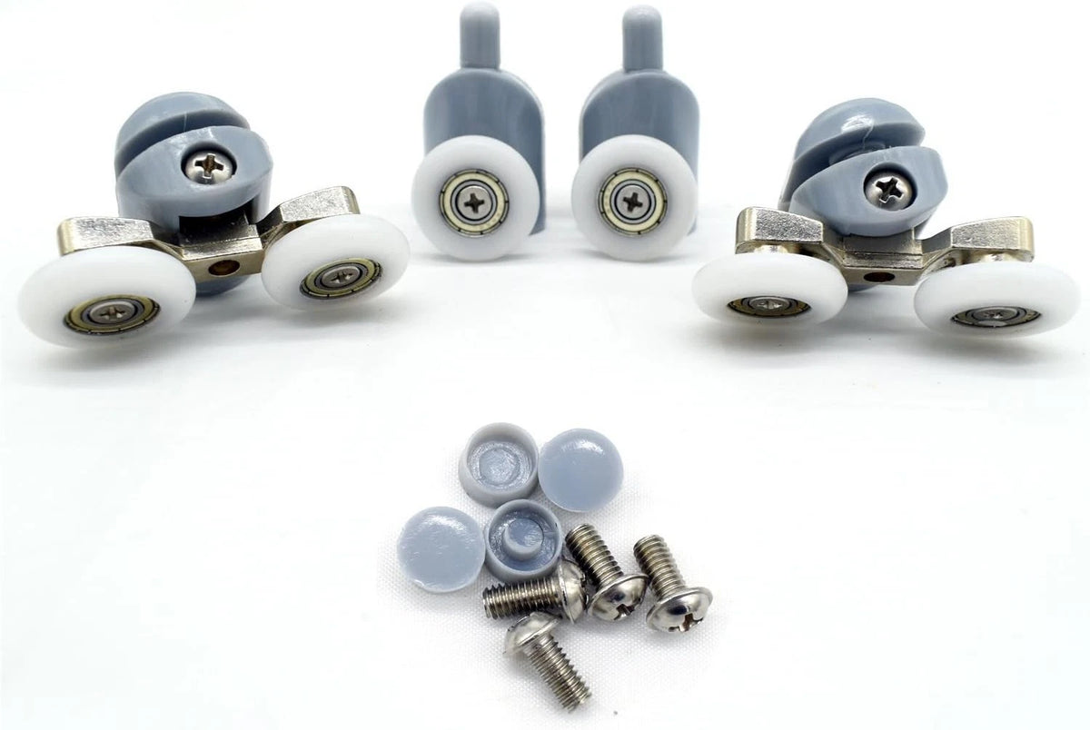 8 Pcs Top/Bottom Shower Door Rollers/Runners/Pulleys/Wheels Bathroom Gray
