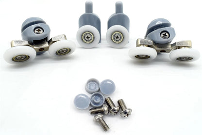 8 Pcs Top/Bottom Shower Door Rollers/Runners/Pulleys/Wheels Bathroom Gray