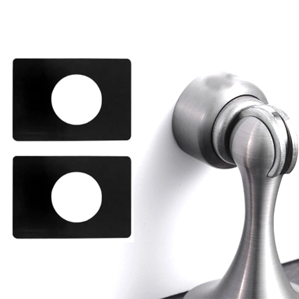 6 PCS Door Knob Plate, Matte Black Lock Repair Backplate