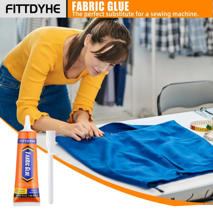 FITTDYHE Fabric Glue Permanent, 60 ML Washable Clear Clothing 60ML,