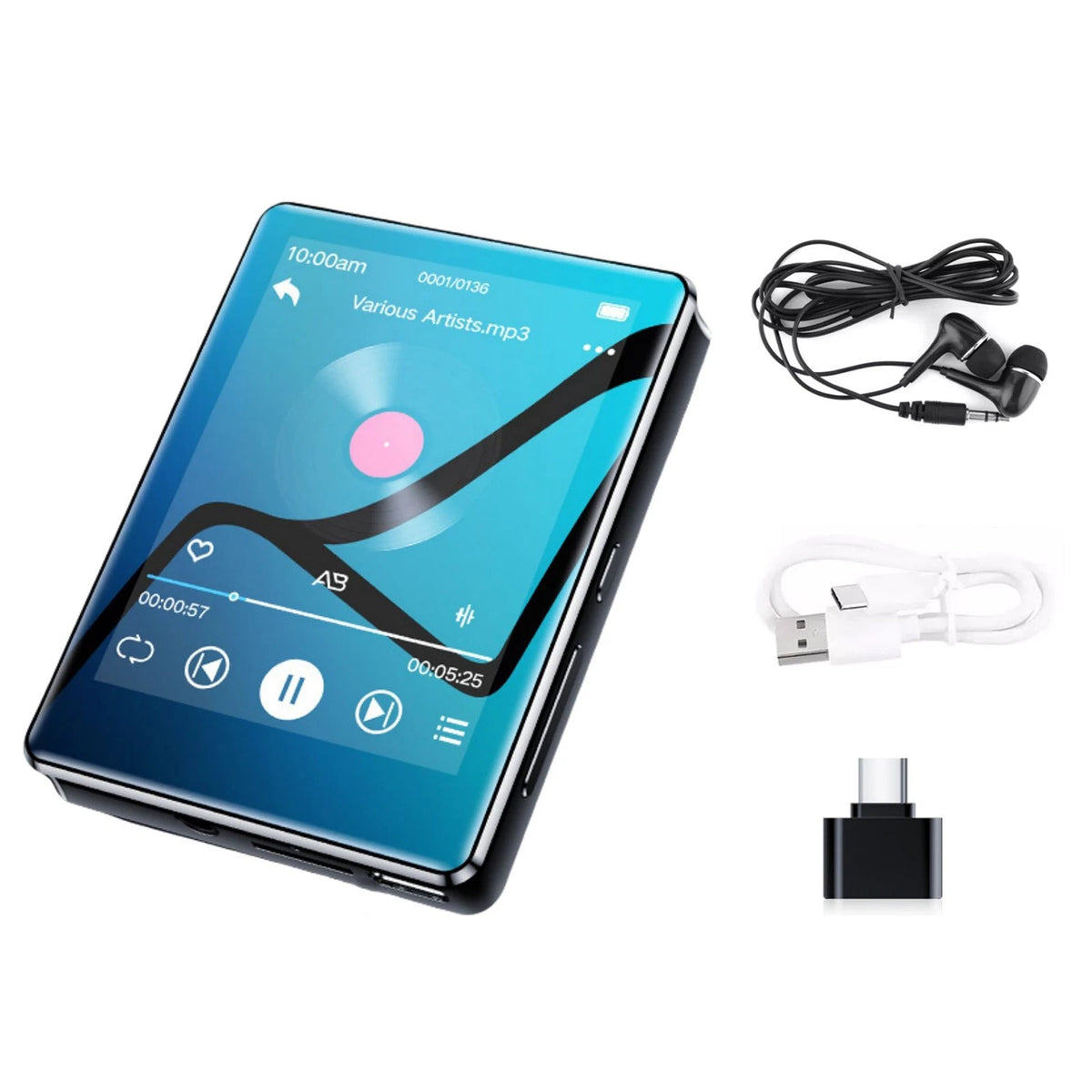 Versatile MP3 Player BT 5.0 2.4'' HD Screen HiFi Audio Voice Recorder FM Radio