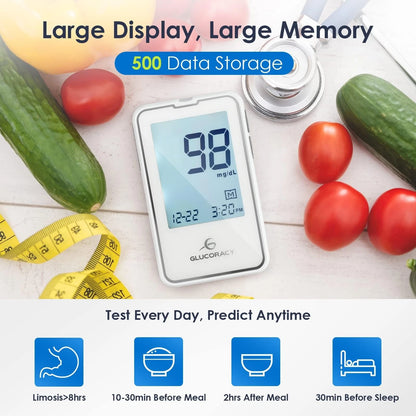 Glucoracy Blood Glucose Monitor Kit with 100 Sugar Test 100 Strips