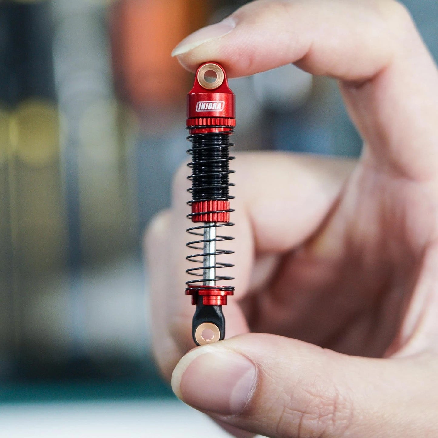 INJORA 53mm 6g Each Shocks- Absorber Oil Threaded Damper for TRX4M Small, Red