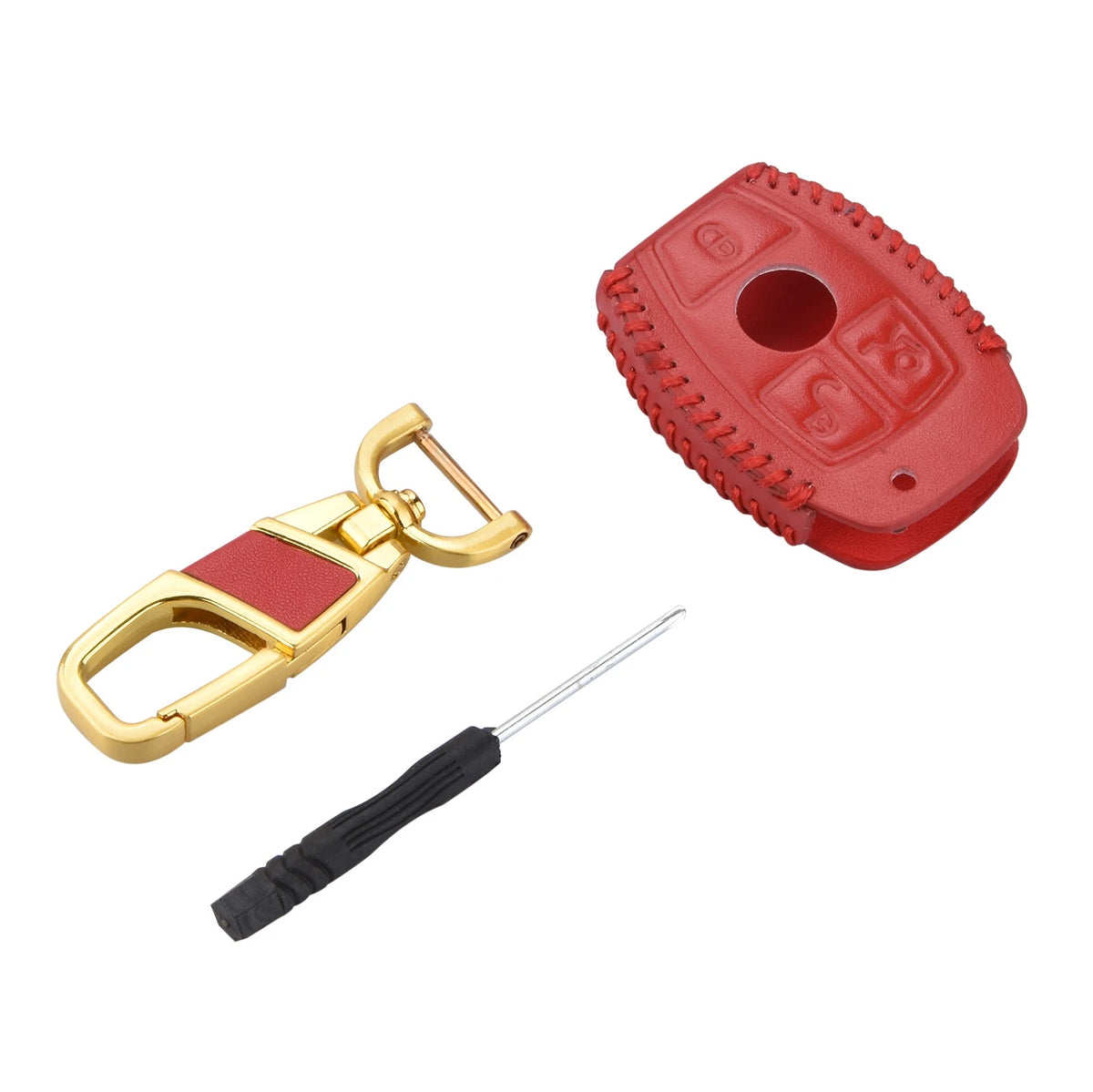 3 Buttons Car Remote Key Fob Case Holder Cover Chain For Mercedes Benz Eew