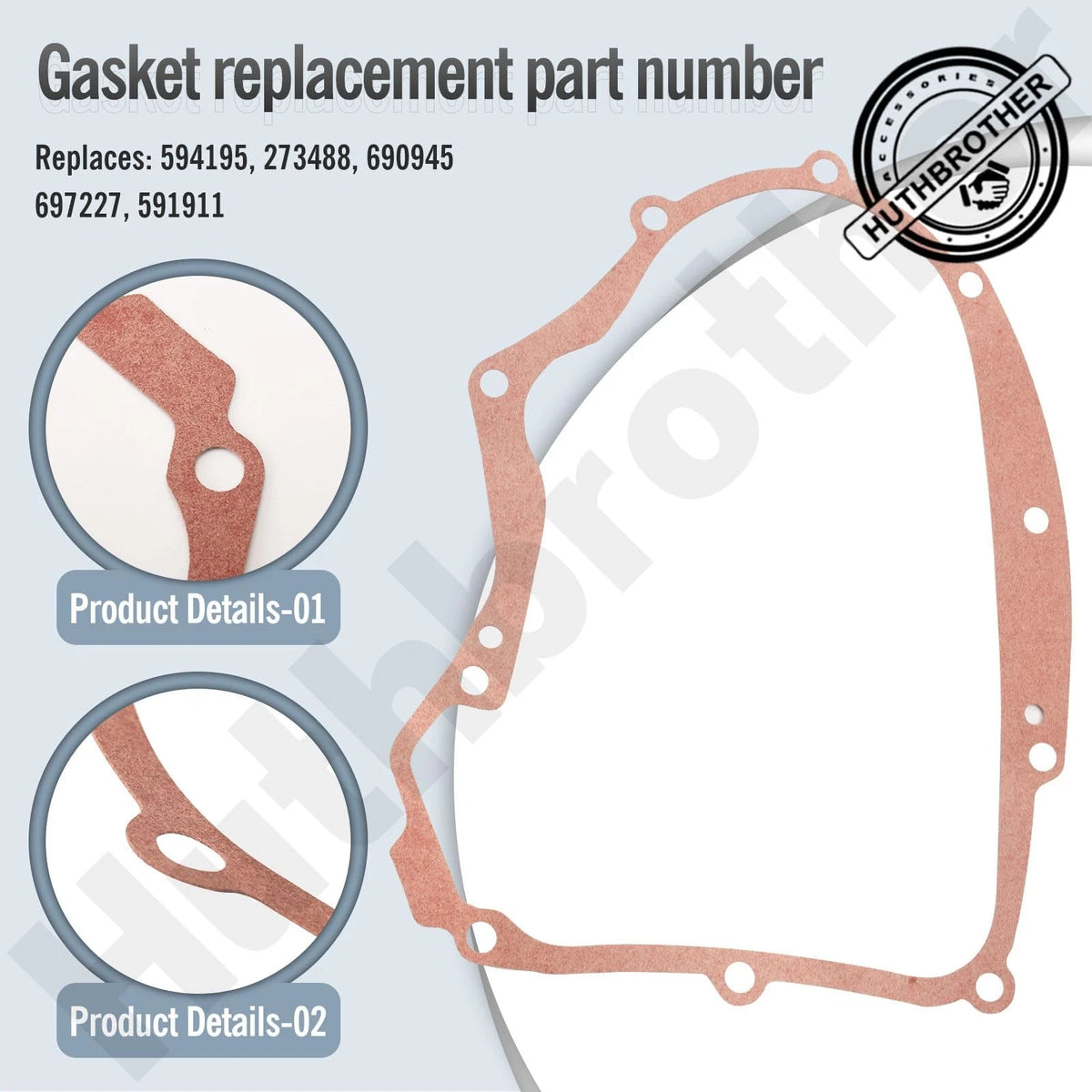 2 Pcs 594195 Crankcase Gasket & 795387 Oil Seal Accessories Compatible with...