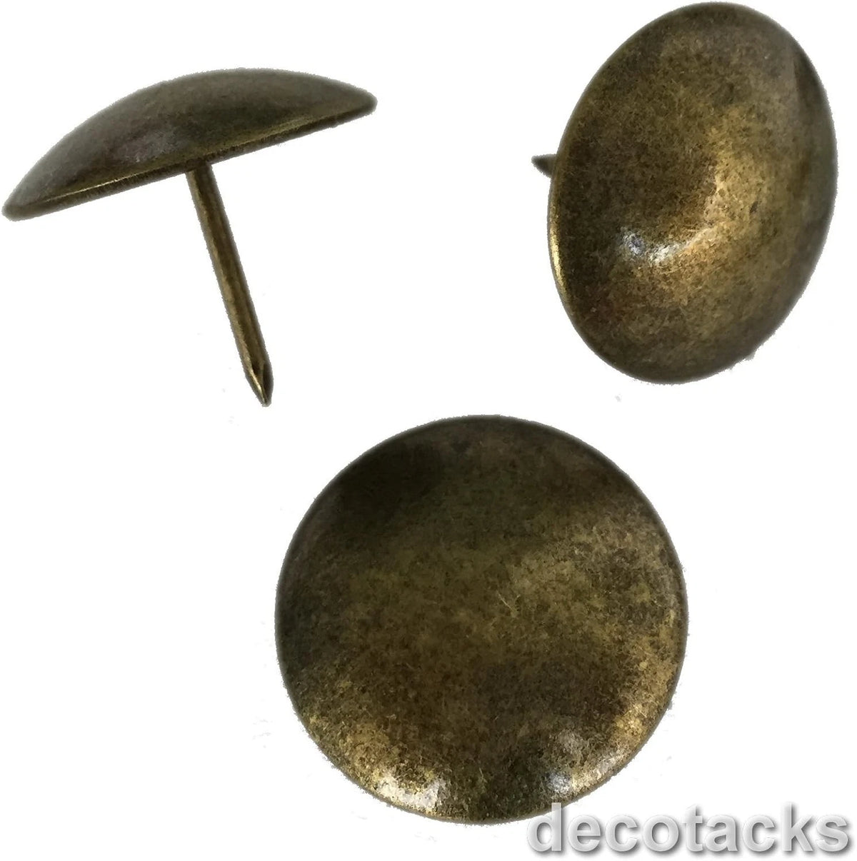 Decotacks® Large Antique Brass Finish Upholstery Nails/Tacks 1 Inch - 50 Pcs...