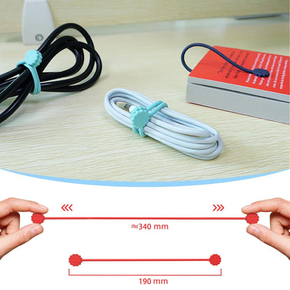 Rich&Ray Magnetic Reusable Silicone Cable Ties, Phone 9-pack, 9color-9pack