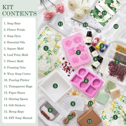 ZEROMX Soap Making Kit for Adults & Beginners Complete Green-37pcs