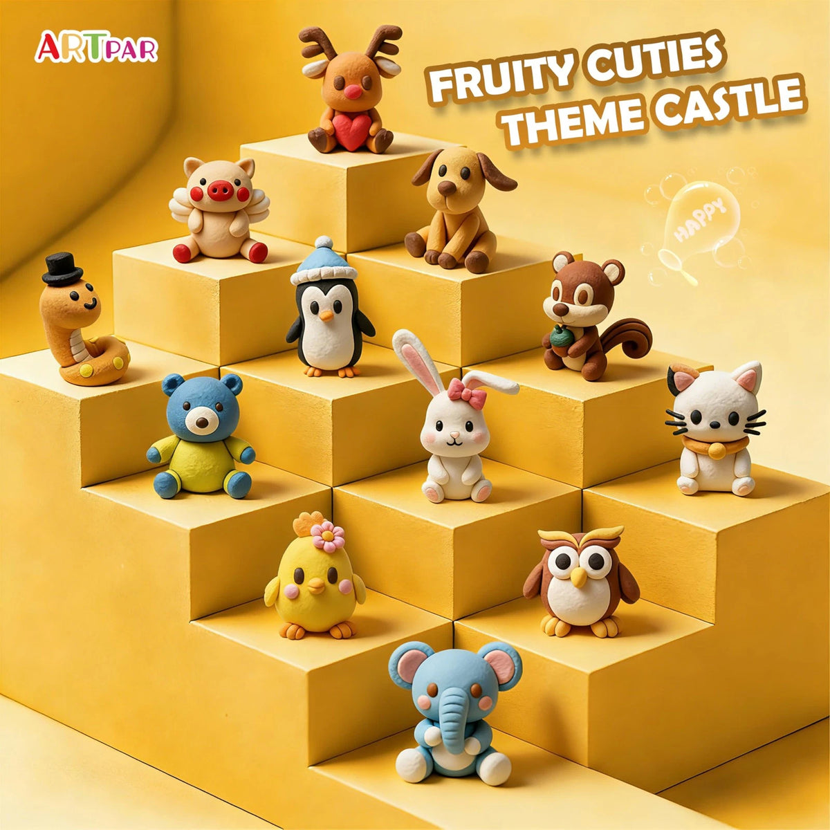 ARTPAR Air Dry Clay Kits for Kids-Modeling Magic Clay,12 animals kit