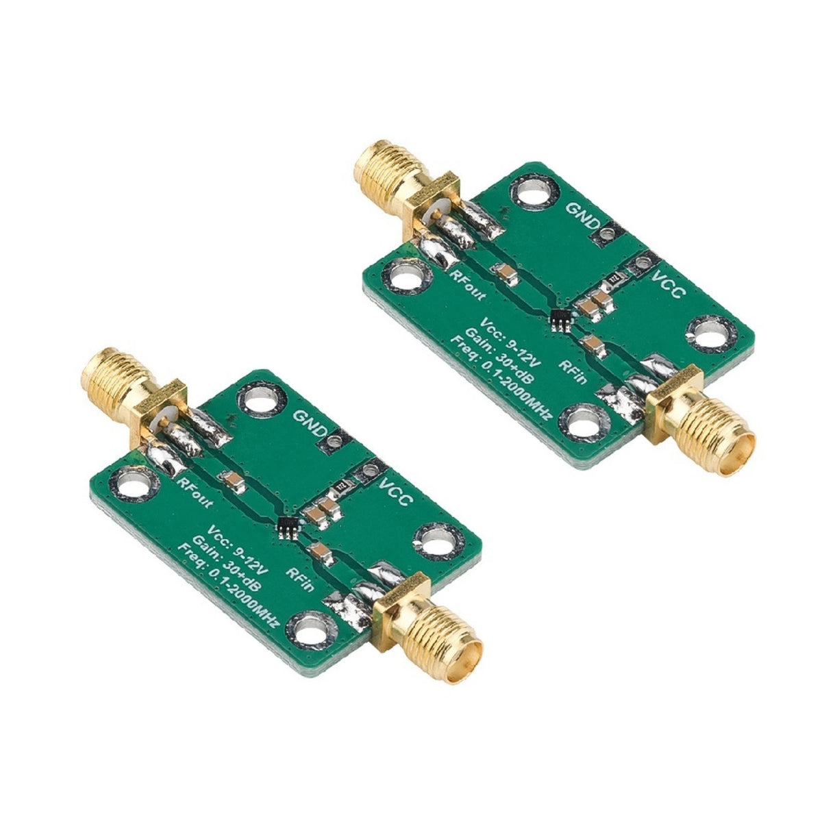 RF LNA Module Broadband Amplifier 0.1-2000MHz Low Noise 30dB Gain 12V DC Supply