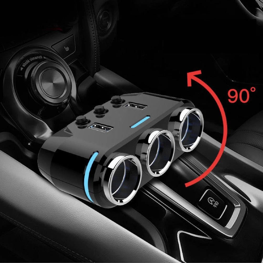 12V-24V Power Adapter Cigarette Lighter Socket Splitter Dual USB Car Charger