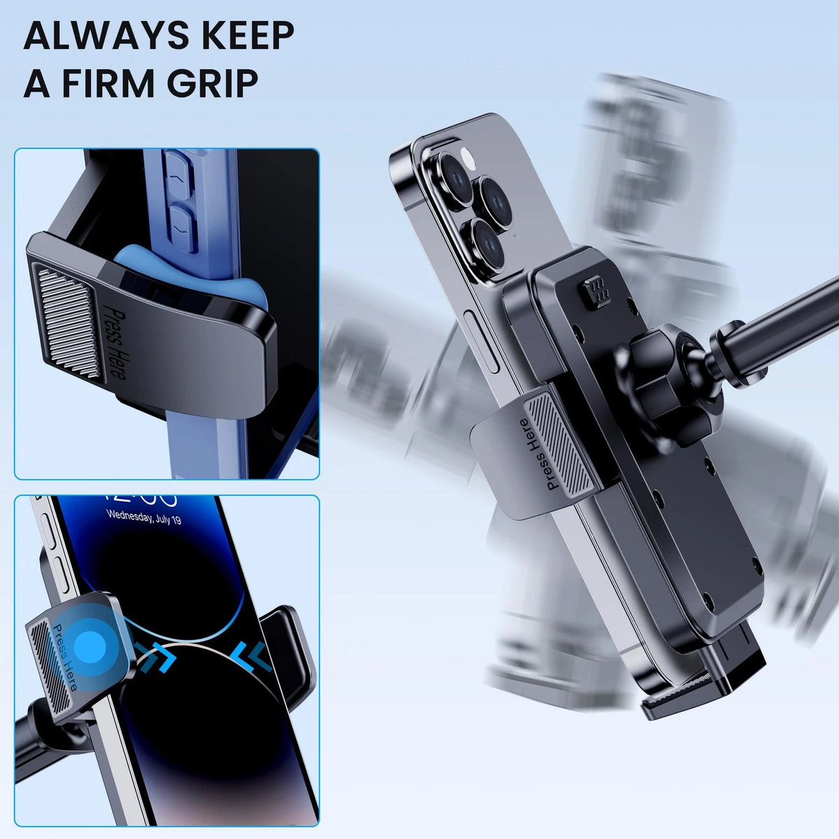 BIVGAZA Phone Holder Car [Military-Grade Suction] Universal Black