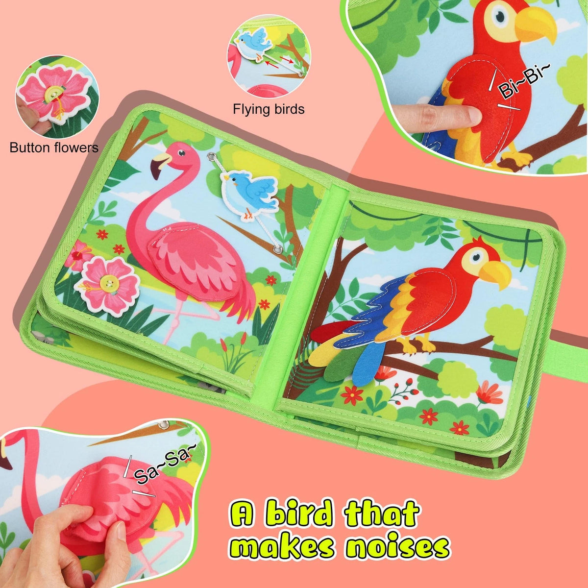 Lemrok Busy Book for Toddlers Montessori Toys- Board 1-3 Small, Farm