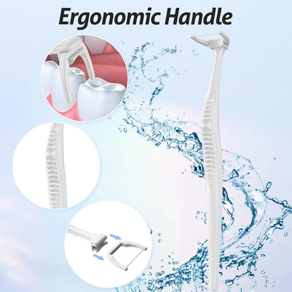 RAZOKO Reusable Dental Flosser Kit, Extra Strong 240 Count (Pack of 1), White