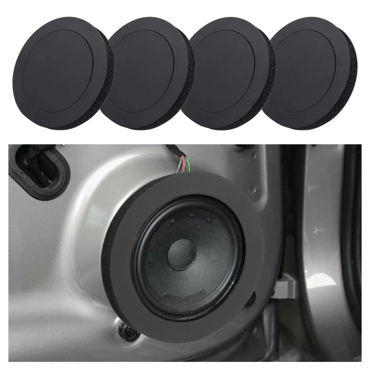 4PCS Speaker Foam Enhancer,6.5" Rings 7.67x7.67x0.95 inch,