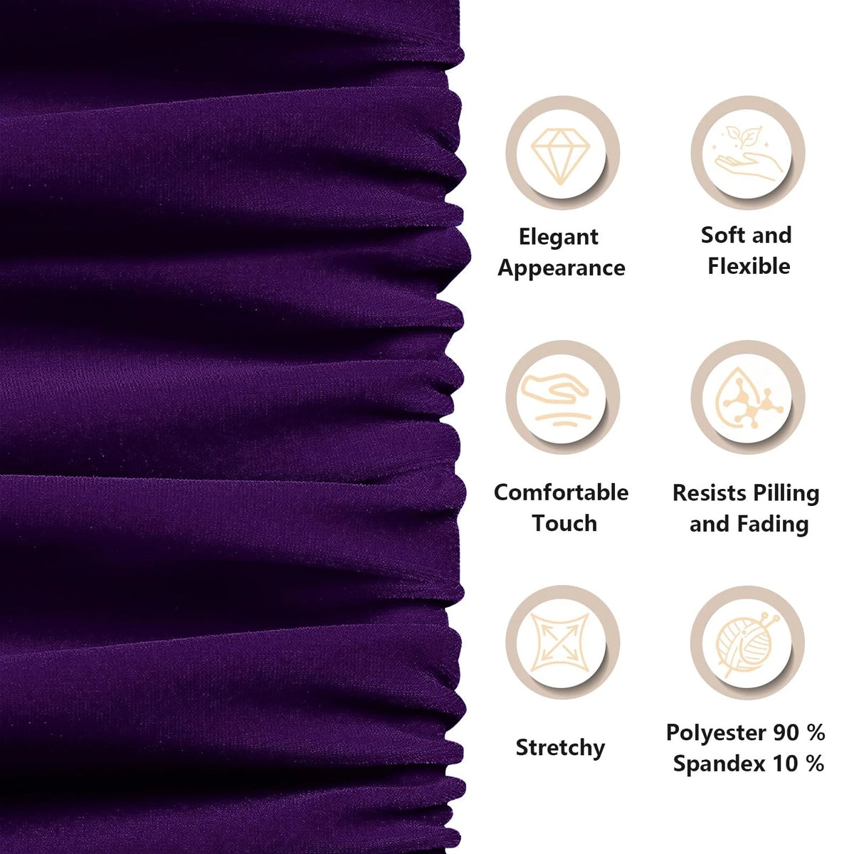 KKJIAF Dark Purple Stretch Velvet Fabric 60 Inch Wide, 1 1Yard,