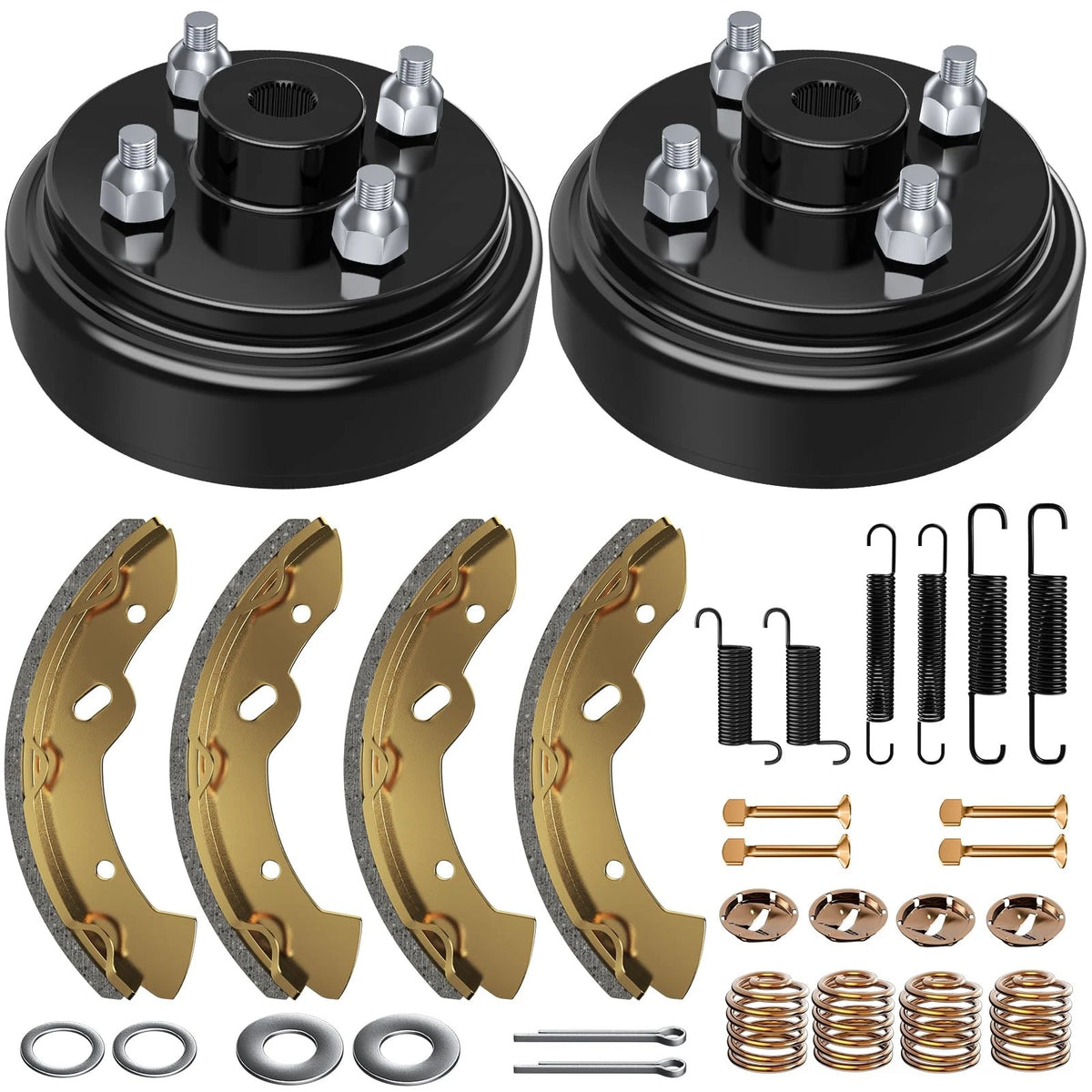 EZGO Brake Drum Kit for TXT 1996-Up Electric Vehicles，Golf Cart black