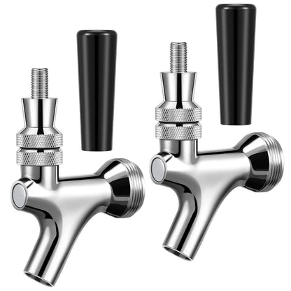 Sliner 2 Pcs Stout Beer Faucet, Stainless Steel Draft Keg Tap NORMAL, Silver