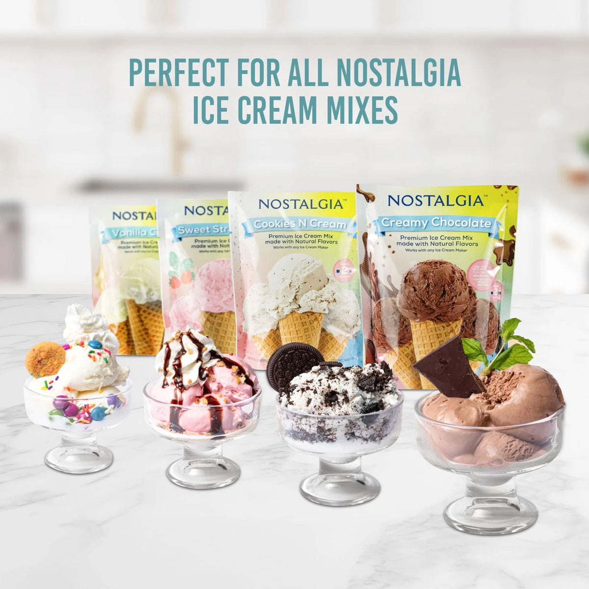 Nostalgia 2-Quart Electric Ice Cream Maker – Make Homemade Stainless Black