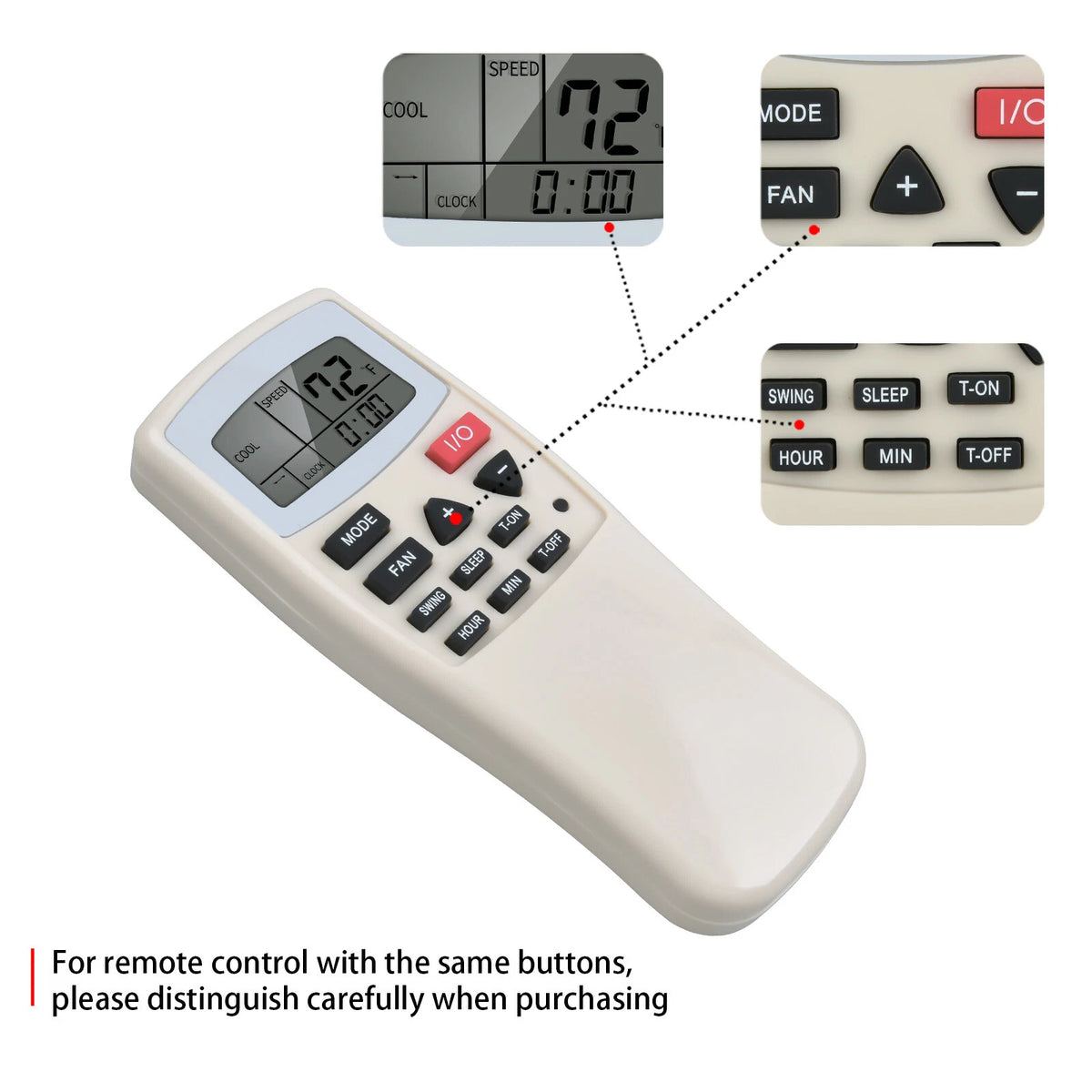 Remote Control For Soleus Air Conditioner HCB-P13HP-D HCB-R135-A-ID FE-08BA