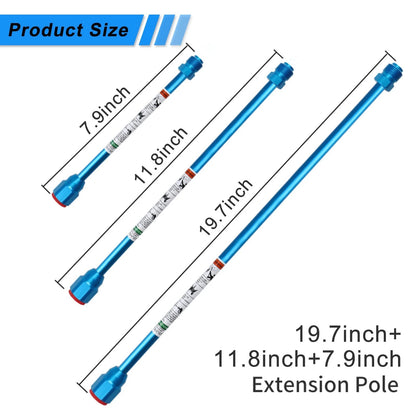 Airless Paint Sprayer Spray Gun Tip Extension Pole Rod 3 Pack Silver
