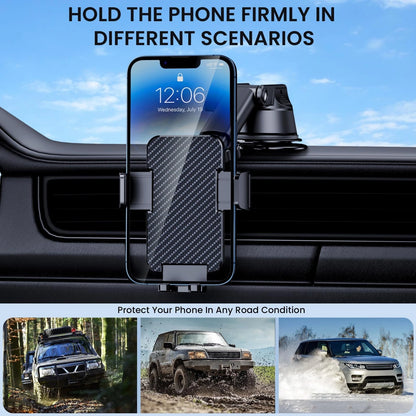 GUWEZ Phone Holders for Your Car [Military Grade Suction 10.5×7×14.5cm, Black